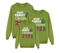Générique Pull De Noel Femme Renne de Noel pour la Famille Homme Enfants Longue Manches Tops Christmas Sweater Pulls Familles Col Rond Sweat-Shirt Hiver Chaud Santa Wapiti Imprime Assortis S-3XL