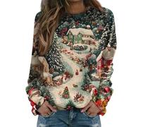 Générique Pull de Noel Femme Sweat Noel Femme Beau Pull Moche de Noel Manches Longues Jumper Rigolo Renne Pull Sweater Chic Hiver Top