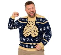 Générique Pull de Noël Homme avec Un Motif Excentrique au Centre, tricoté en Maille Douce et Chaude, très Confortable et Amusant pour Toutes Les fêtes, idéal pour la Maison et Les soirées.