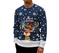 Générique Pull De Noël Homme Le Père Imprimé Moche Décontracté en Tricot pour Doux, Sweater 3D Impression Moche Jumper Rigolo Pull Over Noel Sweat-Shirt Merry Christmas Sweatshirt