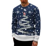 Générique Pull De Noël Homme Le Père Imprimé Moche Décontracté en Tricot pour Doux, Sweater 3D Impression Moche Jumper Rigolo Pull Over Noel Sweat-Shirt Merry Christmas Sweatshirt
