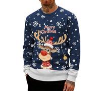 Générique Pull De Noël Homme Le Père Imprimé Moche Décontracté en Tricot pour Doux, Sweater 3D Impression Moche Jumper Rigolo Pull Over Noel Sweat-Shirt Merry Christmas Sweatshirt