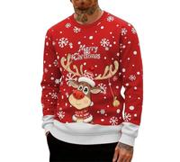 Générique Pull De Noël Homme Le Père Imprimé Moche Décontracté en Tricot pour Doux, Sweater 3D Impression Moche Jumper Rigolo Pull Over Noel Sweat-Shirt Merry Christmas Sweatshirt