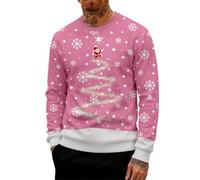 Générique Pull De NoëL Homme Le PèRe Imprimé Moche DéContracté en Tricot pour Doux Sweater Col Rond Coupe Ample Chaude 3D Impression Moche Jumper Rigolo Pull Over Douce Merry Christmas Sweatshirt