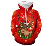 Générique Pull de Noel Homme-Pull de Noël 3D Rigolo - Cadeau Homme Femme Père Noël Renne Drôle Ugly Christmas Jumper Cerf Sweat Shirt Vetement