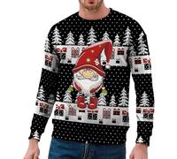 Générique Pull De Noël Homme Pull Homme Manches Ugly Christmas Jumper De Noel Cerf Moches Pullover Moche Sweat Shirt Noel Cadeau Noël 3D Adultes Hommes Femmes Sauteur Moche