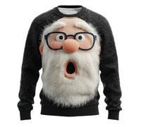 Générique Pull de Noel Homme Sweat-Shirt en Tricot Noël Impression Moche Col Rond Jumper Tops À Manches Longues Pullover T-Shirt Mode Funny Grande Taille Hauts sans Capuche Sweatshirts