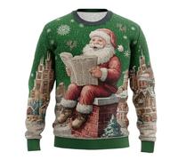 Générique Pull de Noel Homme Sweat-Shirt en Tricot Noël Impression Moche Col Rond Jumper Tops À Manches Longues Pullover T-Shirt Mode Funny Grande Taille Hauts sans Capuche Sweatshirts
