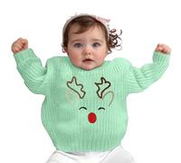 Générique Pull De Noël pour Garçons Et Filles,Pull en Tricot Renne Chaud À Manches Longues Col Ras du Cou Xmas Hauts Veste Hiver Fille Noel 5 Ans Déguisement Moche 2 7 (Light Vert,0-3 Mois)