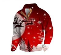 Générique Pull De Noël pour Homme - Sweat Homme sans Capuche Pull à Manches Longues pour Hommes Design de noël avec imprimé en 3D Grande Taille Haut Pull à Capuche Style Deux (XL)