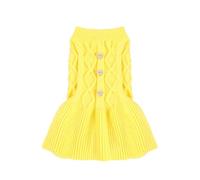 Générique Pull de Printemps Confortable pour Chien et Chat en Fibres Acryliques Tricotées, Design Humain et Couleur Jaune pour Photos Quotidiennes