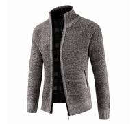 Générique Pull en Grosse Maille À Col Camionneur pour Homme Pull-Over avec col Droit Décontractée Chemise Tricotée à Demi-Zip Haut Thermique Automne et Hiver Chaud Pull Tricoté