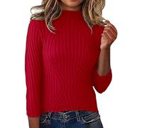 Générique Pull en Maille Femme-Pull Rayé à Manches Longues Tricoté Doux Chaud DéContracté Col Ras du Cou Mode Automne Chemisier Confortable