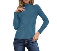 Générique Pull en Maille Femme-Pull Rayé à Manches Longues Tricoté Doux Chaud DéContracté Col Ras du Cou Mode Automne Chemisier Confortable