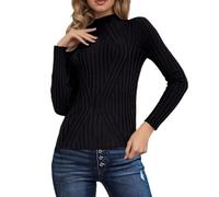 Générique Pull en Maille Femme-Pull Rayé à Manches Longues Tricoté Doux Chaud DéContracté Col Ras du Cou Mode Automne Chemisier Confortable