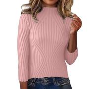 Générique Pull en Maille Femme-Pull Rayé à Manches Longues Tricoté Doux Chaud DéContracté Col Ras du Cou Mode Automne Chemisier Confortable