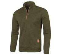 Générique Pull en Micro-Polaire Demi-zippé pour Homme, Sweat-Shirt en Pur Coton tricoté en Laine, Chaud pour l'hiver, Coupe ajustée