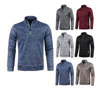 Générique Pull en micro-polaire pour homme avec demi-fermeture Éclair pour l'automne et l'hiver Sweats Homme Coton Knit Polaire Hiver Chaud Nouveau Slim Fit