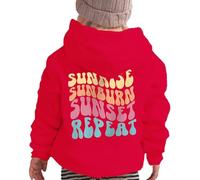 Générique Pull Enfant Fille Sweat à Capuche Doux, Haut Confortable Manches Longues, Vêtement Quotidien École, Hoodie Fille 3-14 Ans(Red, 4-5 Years)