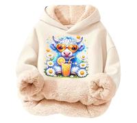 Générique Pull Enfant Fille - Sweat à Capuche en Polaire Douce et Confortable pour Filles Pull d'hiver Chaud avec de Jolis imprimés Haut décontracté pour Enfants