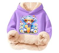Générique Pull Enfant Fille - Sweat à Capuche en Polaire Douce et Confortable pour Filles Pull d'hiver Chaud avec de Jolis imprimés Haut décontracté pour Enfants