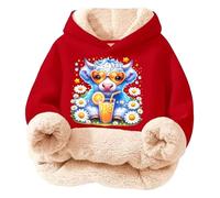 Générique Pull Enfant Fille - Sweat à Capuche en Polaire Douce et Confortable pour Filles Pull d'hiver Chaud avec de Jolis imprimés Haut décontracté pour Enfants