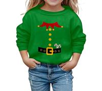 Générique Pull Enfant Fille Sweatshirt à Capuche Imprimé, Haut Manches Longues Col Rond, Tenue Décontractée Confort, Hoodie Fille 3-14 Ans(Green, 11-12 Years)
