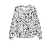 Générique Pull Enfant Fille Sweatshirt à Colorier FunDIY, Haut Manches Longues Créatif, Vêtement Activité Artistique, Pull Doodle Confortable(White, 10-11 Years)