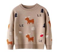 Générique Pull Enfant Garcon,Pull Tricoté Motif Renne pour Enfants IdéAl pour L'Automne Et l'hiver (Brown 3-4 Years)
