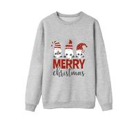 Générique Pull Famille de Noël Imprimé Père Enfant Sweat à Manches Longues Haut Style Cadeau (Grey, M)
