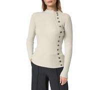 Générique Pull Femme Automne-Hiver Chaud à Demi-col Montant, Boutons, Sweater Top Style plébé, uni, Confortable et Tendance.