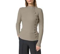 Générique Pull Femme Automne-Hiver Chaud à Demi-col Montant, Boutons, Sweater Top Style plébé, uni, Confortable et Tendance.
