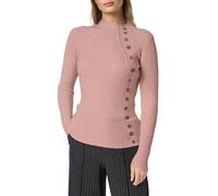 Générique Pull Femme Automne-Hiver Chaud à Demi-col Montant, Boutons, Sweater Top Style plébé, uni, Confortable et Tendance.