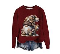 Générique Pull Femme Bleu Ciel De Noel Original Robe Hiver Chic Sexy en Laine Jaune Beau Noir Oversize Grande Taille Col Roulé Court sous Marron Bardot V