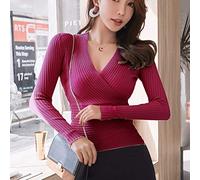 Générique Pull Femme Chic et Elegant Chaud, Pullover Femme Élégant à Col en V et Manches Longues en Tricot Croisé Haut Confortable et Tendance pour Un Style Quotidien