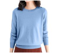 Générique Pull Femme Chic et Elegant Laine décontracté Pull Hiver Chaud Thermique Pullover tricoté Jersey léger Chandail Manche Longue Thermal Pull Fin col Rond Couleur Unie Ideal Pull-Over