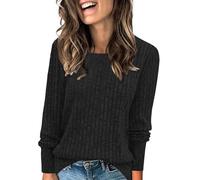 Générique Pull Femme Chic Et Elegant Slim Fit T Shirt Manche Longue Casual T Shirt Col V Automne Sweat Polaire Basique Classics Tunique Sweatshirts