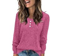 Générique Pull Femme Chic Et Elegant Slim Fit T Shirt Manche Longue Casual T Shirt Col V Automne Sweat Polaire Basique Classics Tunique Sweatshirts