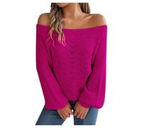 Générique Pull Femme Chic Hiver, Pull décontracté pour Femme à Motifs ajourés tricoté avec élégance et Style épaule dénudée