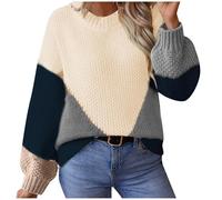 Générique Pull Femme Chic, Pull Femme Décontracté Col Rond Manches Longues Tricot Chaud Confortable Nouvelle Automne Hiver 2024