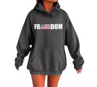 Générique Pull Femme Col Rond Sweatshirt Imprimé Liberté Manches Longues Confort Athlétique pour Un Style Streetwear Idéal pour Les Loisirs et Les Soirées Décontractées(Grey, M)