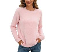 Générique Pull Femme Grande Taille, Pull Doux et Chaud pour Femmes modèle Unicolore à Manches Longues avec col Rond Conception Tendance et Confortable pour Un Style décontracté ou élégant