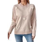 Générique Pull Femme Grande Taille-Pull Tricoté à Manches Longues Et Col Ras du Cou pour Femme Doux Confortable Et DéContracté à La Mode Collection Automne