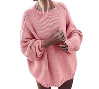 Générique Pull Femme Hiver Chaud-Pull Tricoté Ample à Col Rond Et éPaules Tombantes pour Femme Mode Hiver Nouveau