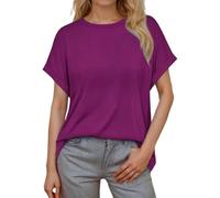 Générique Pull Femme Hiver Europe États Unis Frontière Printemps Été Col Rond Décontracté Uni Manches Courtes Loose T Shirt