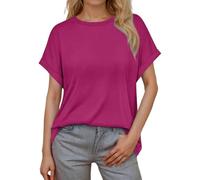 Générique Pull Femme Hiver Europe États Unis Frontière Printemps Été Col Rond Décontracté Uni Manches Courtes Loose T Shirt