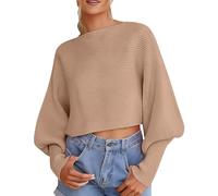 Générique Pull Femme Hiver Long, Pull décontracté pour Femmes en Tricot Doux à Manches Chauve-Souris et col Rond modèle Ample et côtelé pour Un Confort Optimal