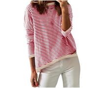 Générique Pull Femme Hiver-Pull en Coton LéGer à Manches Longues Et Col Rond pour Femme Rayé DéContracté Haut Tricoté