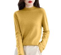 Générique Pull Femme Maille Manches Longues Élégant Haut Tricoté Doux Col Rond Coupe Ajustée Automne Hiver pour Bureau Maison Rue Voyage Port Facile Intérieur Extérieur