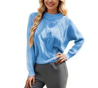 Générique Pull Femme-Pull DéContracté à Manches Longues Doux Confortable LéGer Tricoté Basique Polyvalent Col Roulé Mode Hiver-Automne
